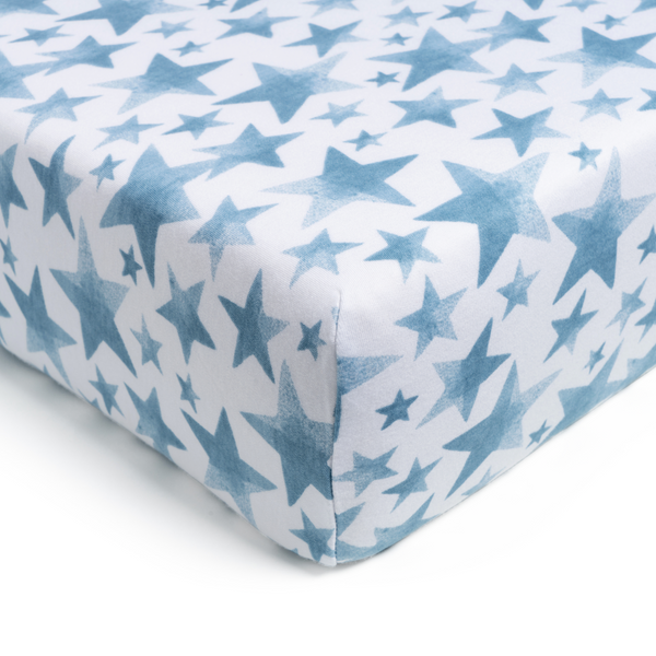 Bamboo Fitted Crib Sheets - Blue Stars