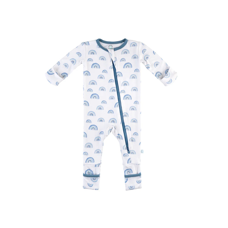 Baby Bamboo Pajamas w/ DreamCuffs™ (Grey Stars & Rainbow)