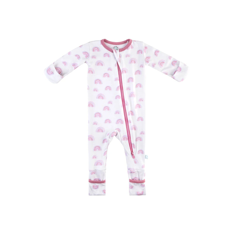 Baby Bamboo Pajamas w/ DreamCuffs™ (Grey Stars & Rainbow)