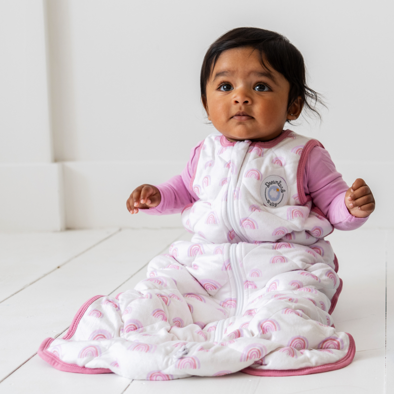 Bamboo Weighted Sleep Sack - Rainbow Blue & Pink