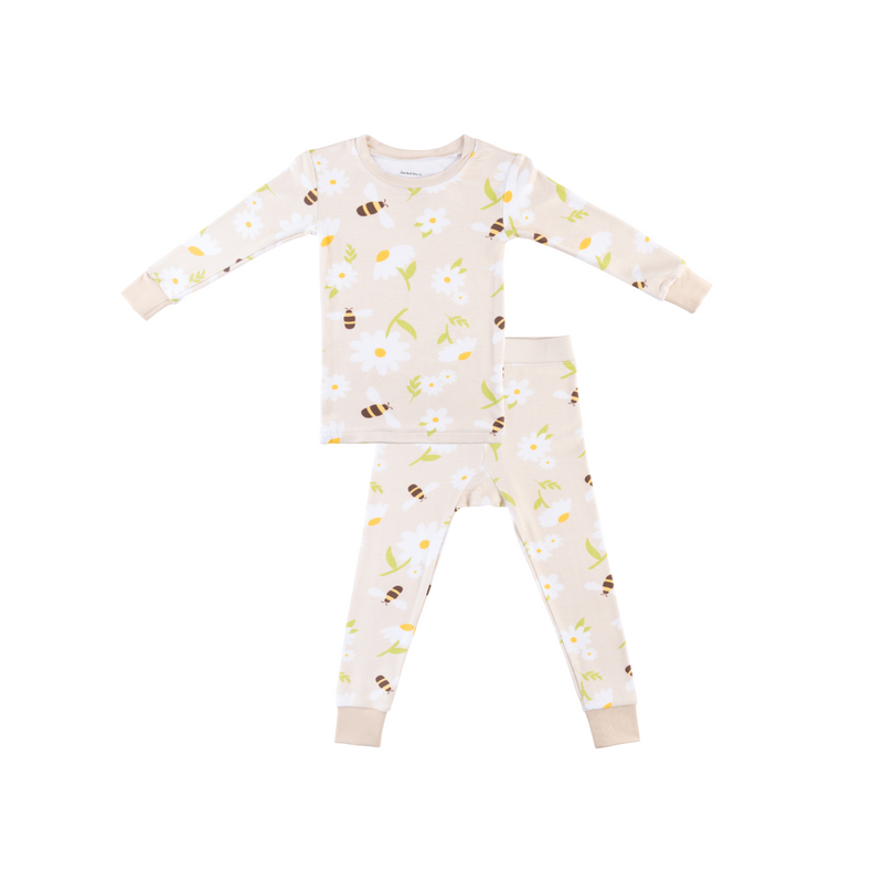 Baby Bamboo Pajamas w/ DreamCuffs® - Honey Bees