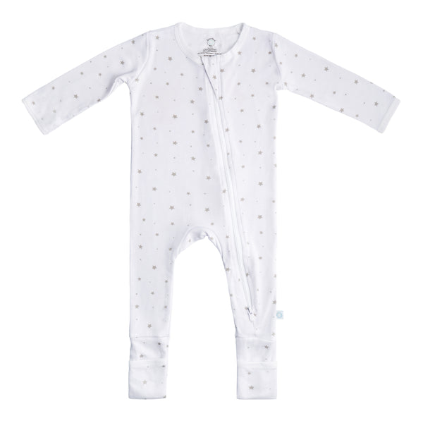 Baby Bamboo Pajamas w/ DreamCuffs™ (Grey Star & Rainbow)