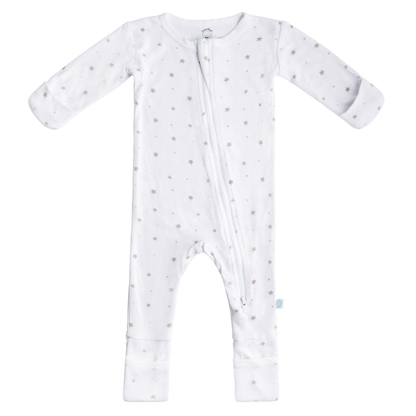 Baby Bamboo Pajamas w/ DreamCuffs™ (Grey Star & Rainbow)